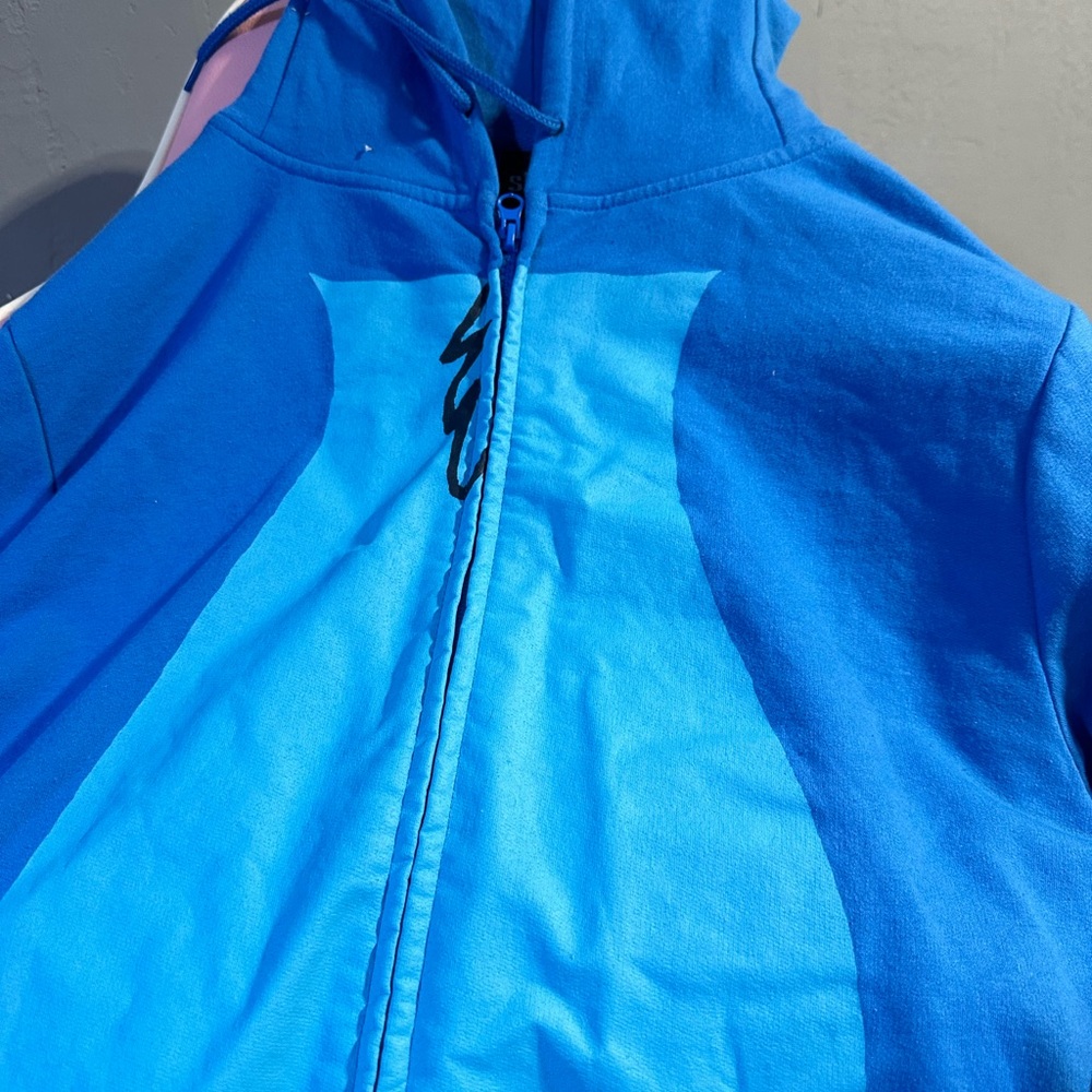 Blue Hoodie with Abstract Design